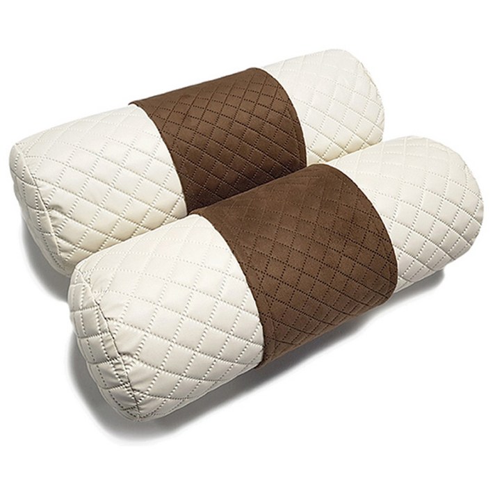 카이만 와이드 넥쿠션 2p, 아이보리 + 브라운