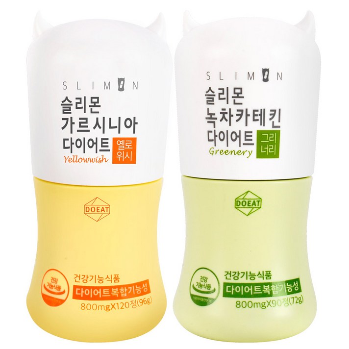 두잇 슬리몬 가르시니아 다이어트 옐로위시 96g + 두잇 슬리몬 녹차카테킨 다이어트 그리너리 72g 세트, 2종, 1세트