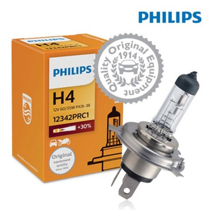 필립스 프리미엄 비전 테일램프 H4, 혼합 색상, 10개입