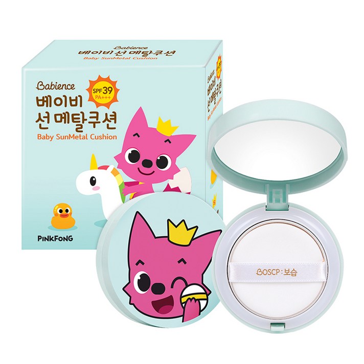 LG생활건강 베비언스 핑크퐁 선메탈쿠션 15g 유아선크림, 1개