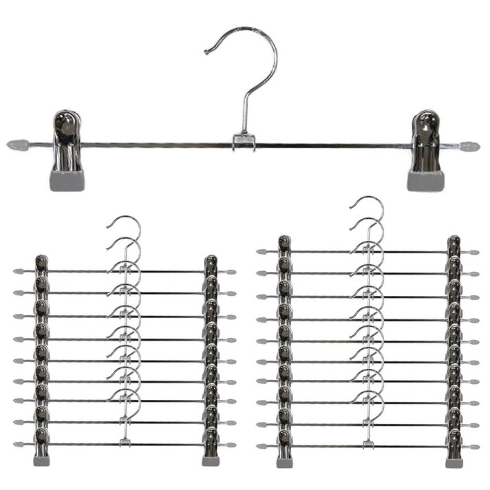 홈앤하우스 멀티코팅 집게 바지걸이, 그레이, 20개입