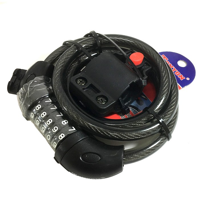 이세이브 번호타입 자물쇠 + 자전거 거치 브라켓, 혼합 색상, 1세트