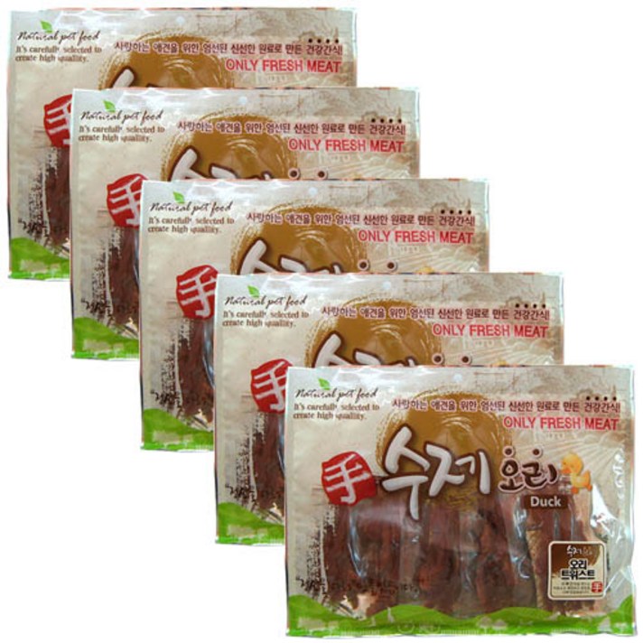 펫스토리 강아지 사사미 수제오리 400g, 오리트위스트, 5개입