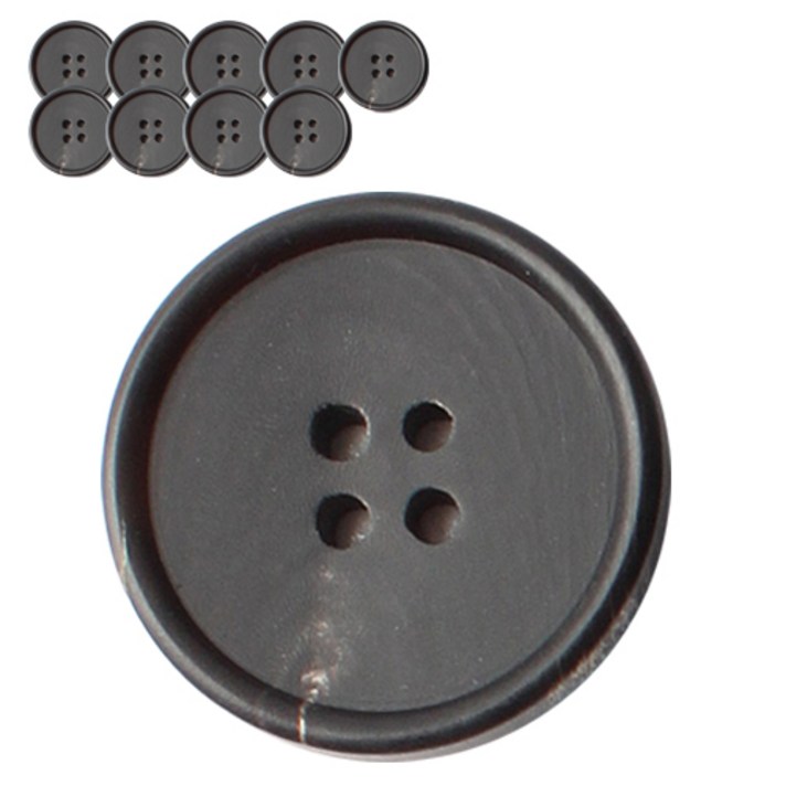 동화상가몰 소뿔단추1 18mm, 블랙무광, 10개입