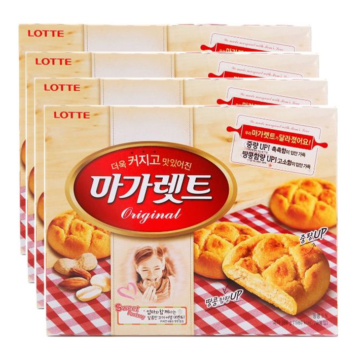 롯데제과 마가렛트 오리지날 과자파이, 396g, 4개입