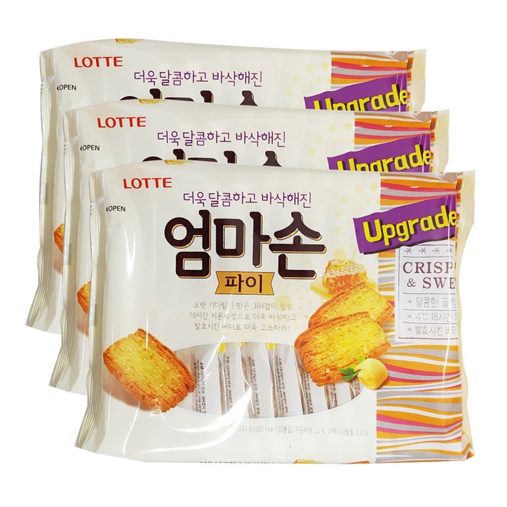 롯데제과 엄마손 파이, 254g, 3개