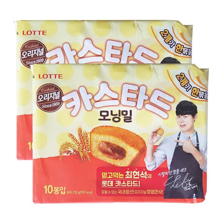 롯데제과 카스타드 모닝밀, 210g, 2개입