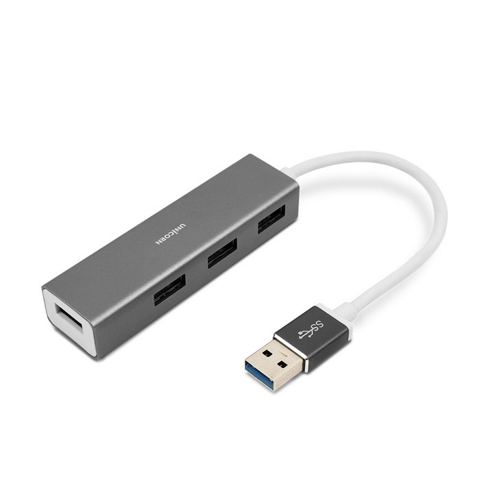 유니콘 USB3.0 4포트 무전원 USB허브 TH-400A, 혼합 색상