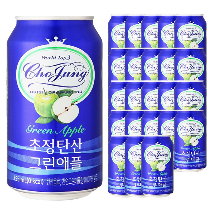 초정탄산 그린애플, 355ml, 24개