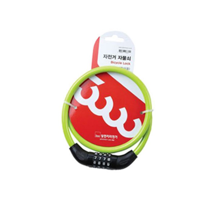 삼천리 4단 컬러 번호 변경형 자전거 잠금장치 중, 그린, 1개