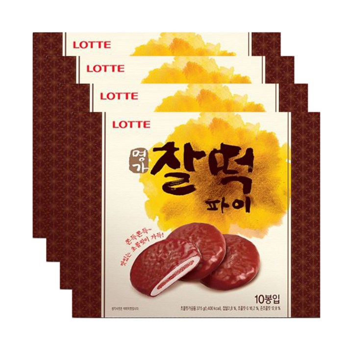 롯데제과 명가 찰떡파이, 375g, 4팩