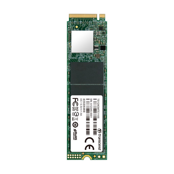 트랜센드 MTE110S M.2 2280 PCIe GEN3x4NVME 3D NAND SSD, TS128GMTE110S, 128GB