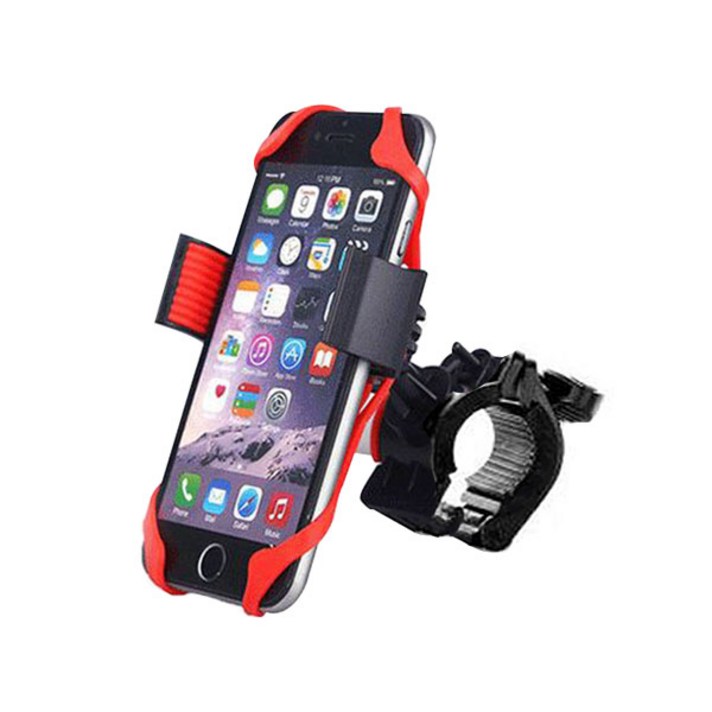 비씨팜스 BC 자전거 세이프 실리콘 고정형 스마트폰 거치대, 레드, 1개