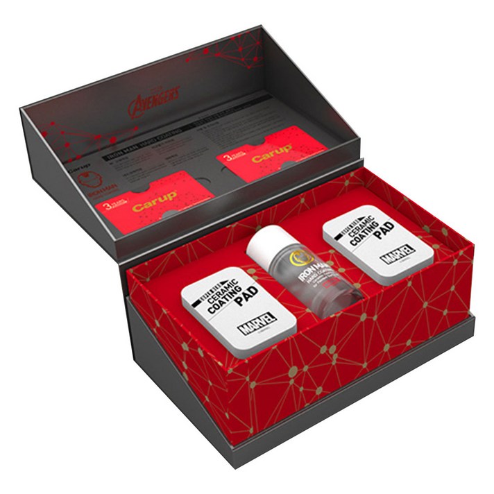 마블 아이언맨 유리막 코팅제 50ml 세트, 1세트