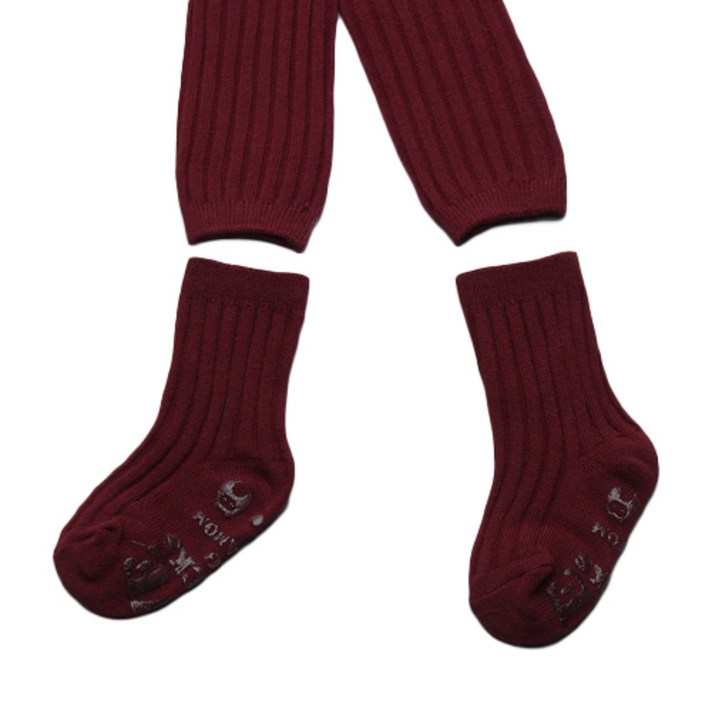 위삭스앤파파맘 아동용 무발 도톰 골지 타이즈  양말 세트