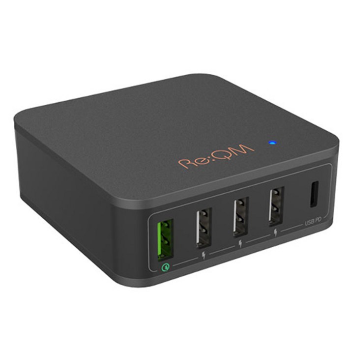 리큐엠 5포트 QC3.0 USB PD 멀티충전기, 1개