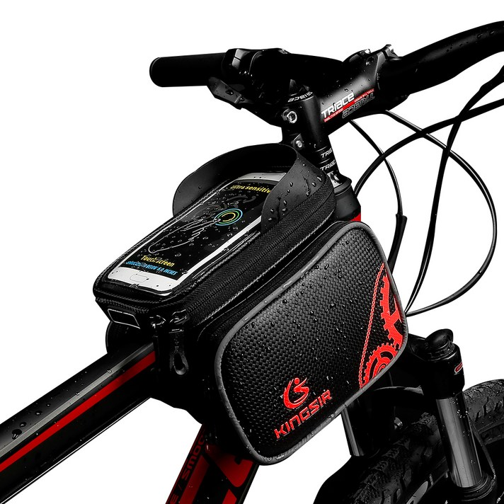 삼에스 킹썰 자전거 프레임가방, 레드, 1개