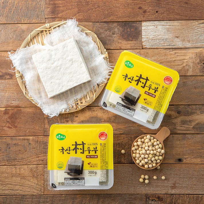맑은물에 국산콩 100% 촌두부, 300g, 2개