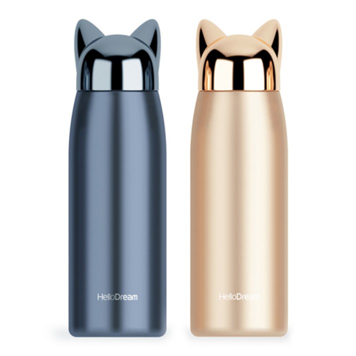 푸코 플래쉬 폭스 보온보냉병 2p, 블루, 골드, 300ml