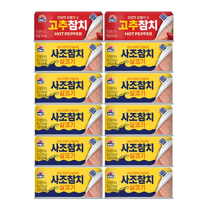 사조 살코기참치 85g x 10p + 고추참치100g x 2p, 1세트