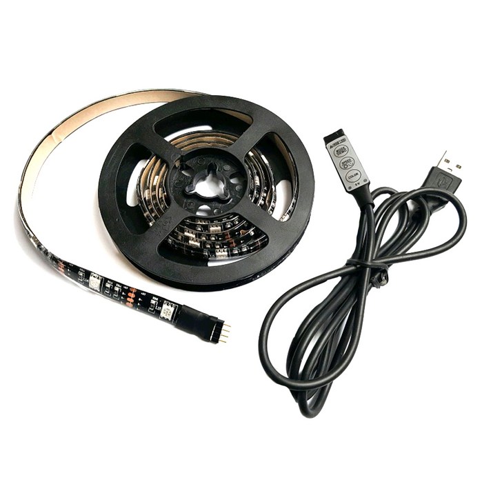 JnC USB전용 LED바 1m + 유선 컨트롤러 1m, RGB, 1세트