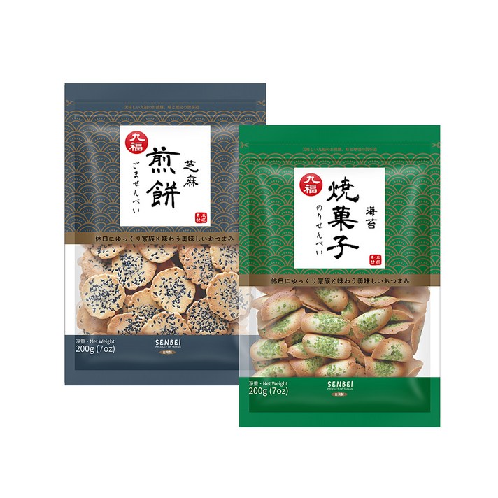 대만 센베이 참깨과자 200g + 김과자 200g, 1세트