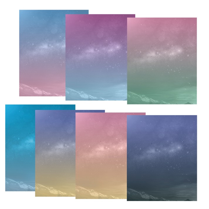 디자인매드 떡메모지 스페이스 시리즈 7종 x 100p, 혼합 색상, 1세트