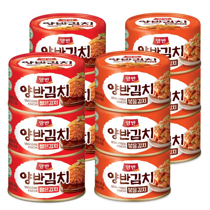 양반 캔썰은김치 160g x 6p + 캔볶음김치 160g x 6p, 1세트