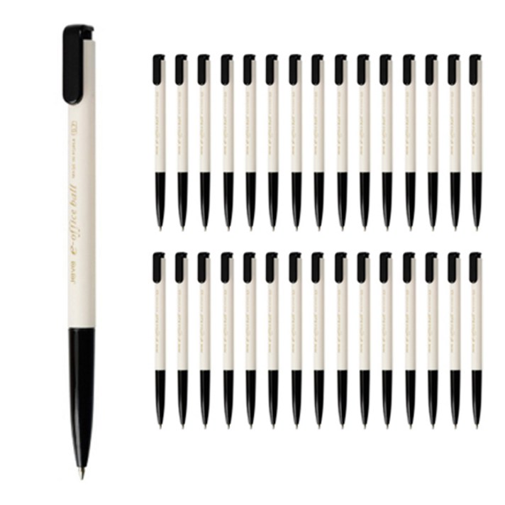 자바펜 e 오피스 볼펜 0.7mm, 검정, 108개입