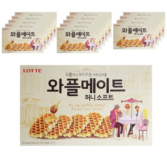 롯데제과 와플메이트 허니소프트, 144g, 14개입