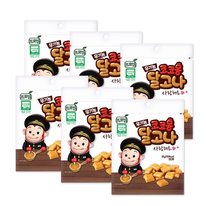 프로엠 코코몽 유기농 달고나 캔디 25g, 설탕, 6개입
