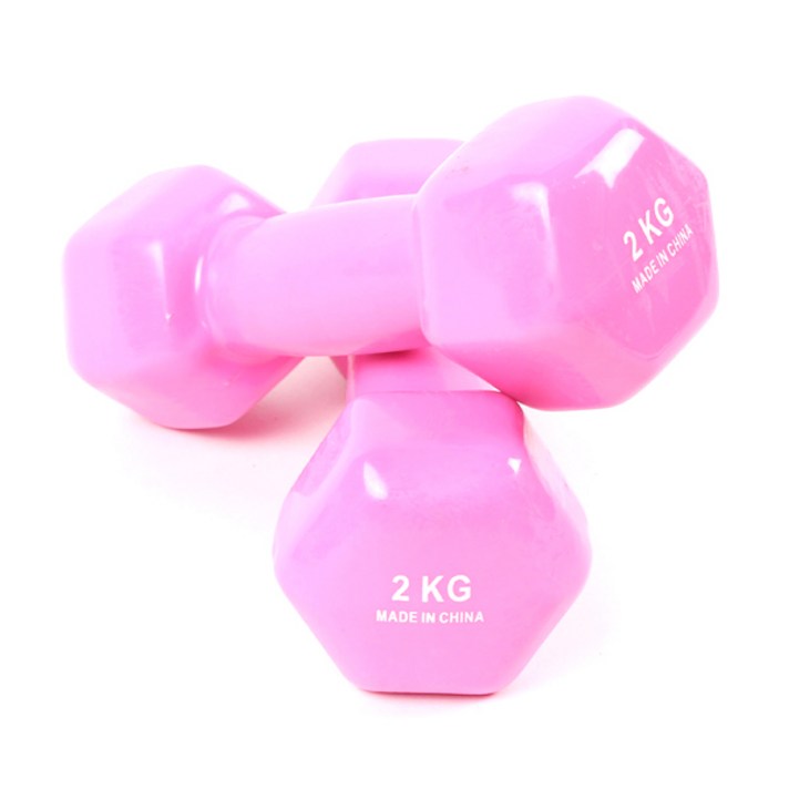 스포뱅크 칼라 코팅 아령 2kg, 2개입, 핑크