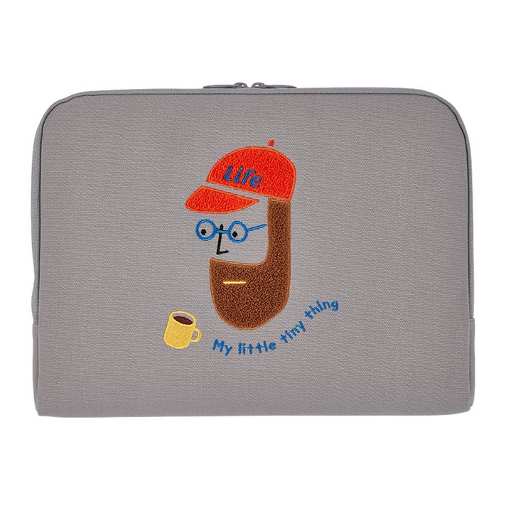 안테나샵 노트북 파우치 방수캔버스, 부클 비어드맨, 36~39.7cm(15.6인치)