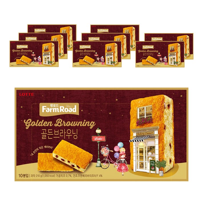 팜로드 골든브라우닝 과자케이크 10p, 210g, 9개입