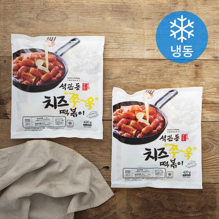 석관동 치즈쭈욱 떡볶이 (냉동), 420g, 2개