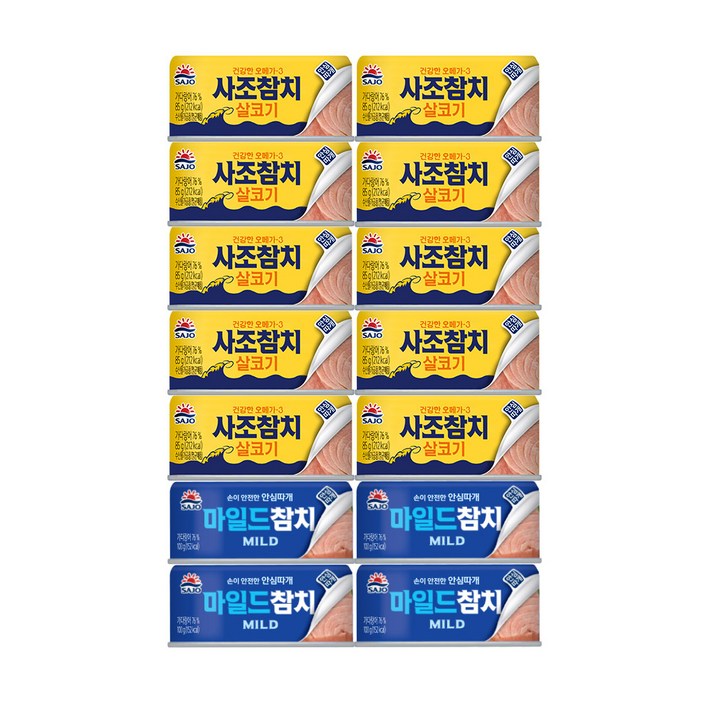 사조 안심따개 살코기참치 85g x 10p + 마일드참치 안심따개 100g x 4p, 1세트
