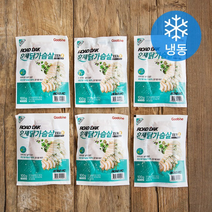 굽네 로드닭 훈제 닭가슴살 슬라이스 제로 (냉동), 100g, 12팩