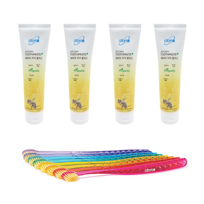 애터미 콤팩트칫솔 8p + 치약 50g x 4p, 1세트