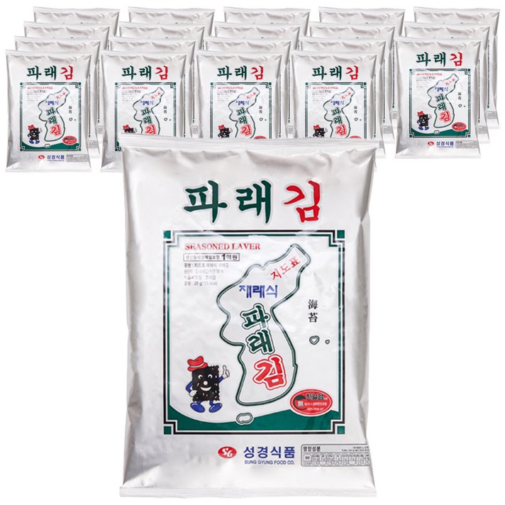 성경식품 지도표 파래전장김, 25g, 20개