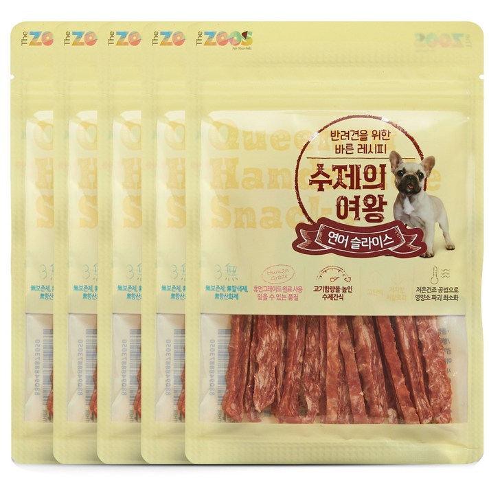 수제의여왕 강아지 간식, 연어슬라이스, 5개