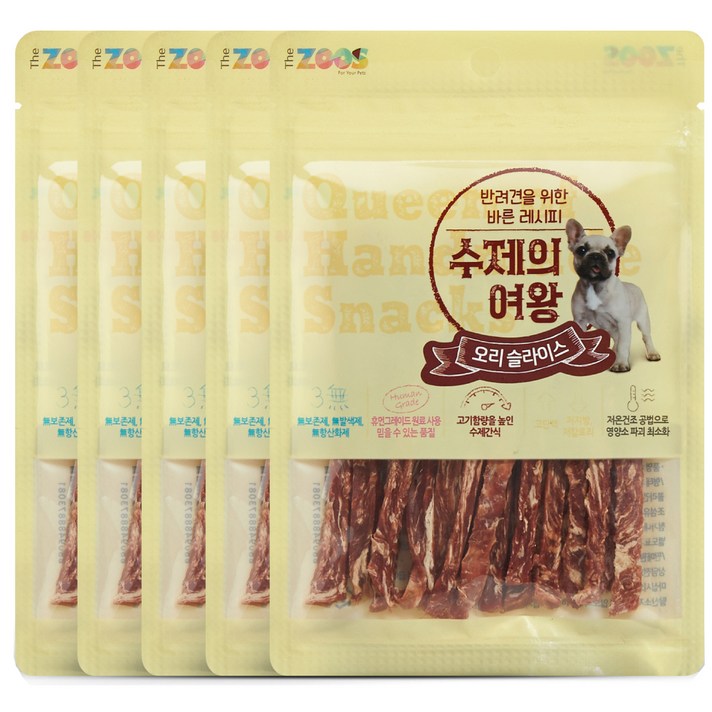 수제의여왕 강아지 간식, 오리슬라이스, 5개