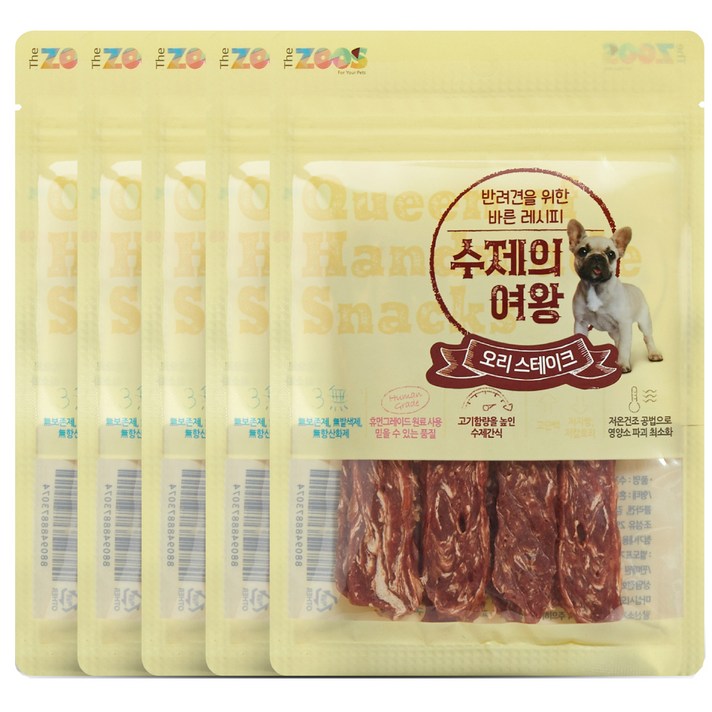 더주스 수제의여왕 반려견 간식, 오리스테이크, 5개