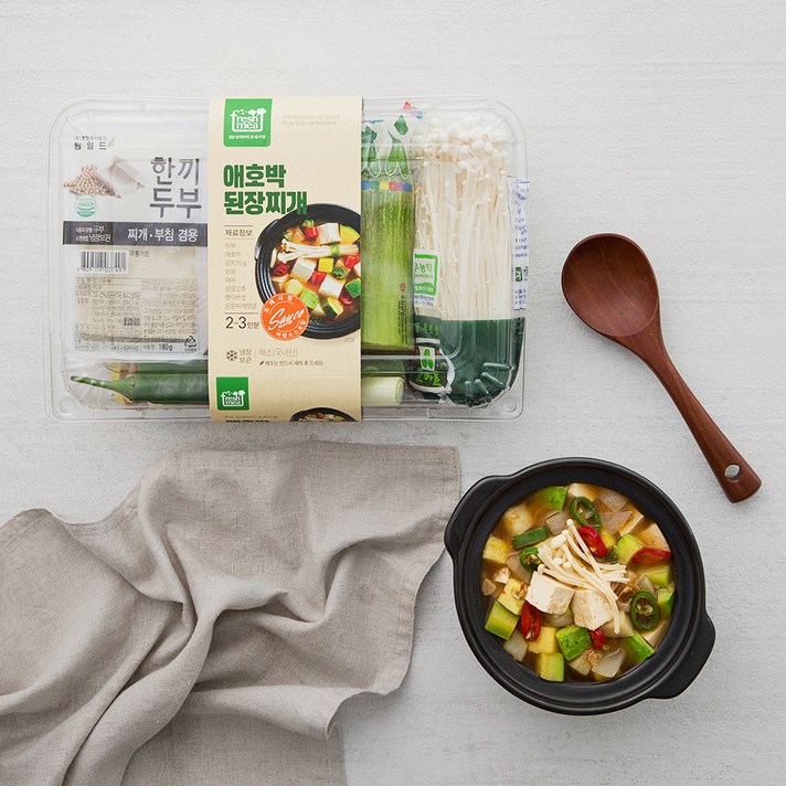 프레시밀 애호박 된장찌개, 900g, 1팩