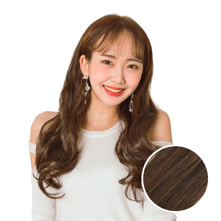 가발매니아 붙임머리 제디 5피스 헤어피스 쇼콜라웨이브, 투톤브라운, 1개