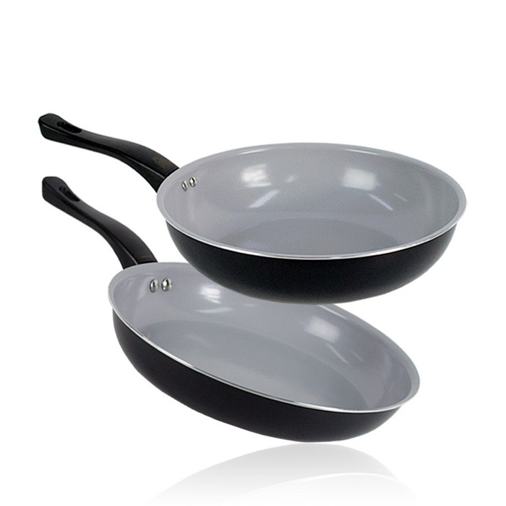 오스벨 독일 세라믹 프라이팬 2종 세트, 혼합 색상, 프라이팬 28cm + 궁중팬 28cm