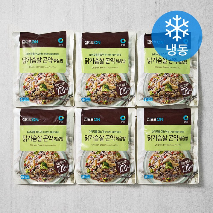 집으로온 닭가슴살 곤약 볶음밥 (냉동), 200g, 6개