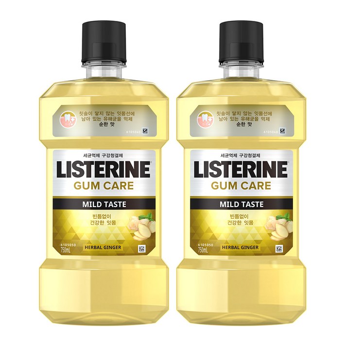 리스테린 검케어 마일드 구강청결제, 750ml, 2개