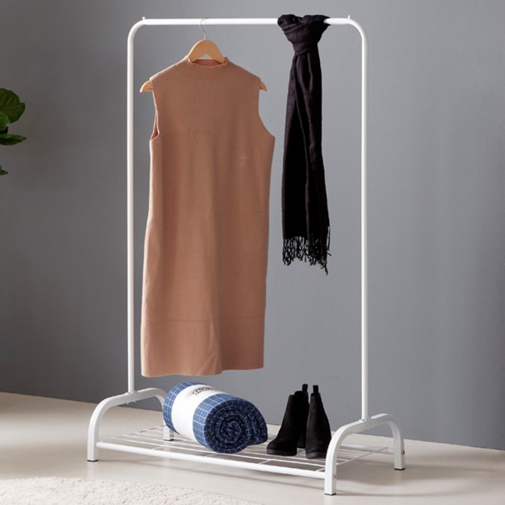 트레벨 그란데 수납선반 스탠드행거, 화이트