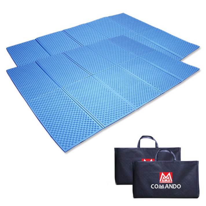 에코라이프 코만도 2단 중형 캠핑매트 + 가방 2p, 블루