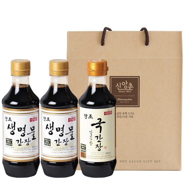 신앙촌 양조 생명물간장 500ml x 2p + 깔끔한 국간장 500ml K 3-1호, 1세트